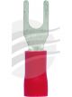 Jaylec Pck 10 Spade Terminal 3mm Insul Pvc Copper Sleeve Red