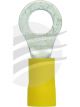 Jaylec Pack 50 Ring Terminal 6mm Insul Pvc Std Crimp Yellow Use Te1506