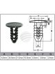 Jaylec Pack 100 Automotive Fastener Universal Black Plastic