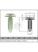 Jaylec Pack 100 Automotive Fastener Gm White Plastic