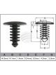 Jaylec Pack 100 Automotive Fastener Universal Black Plastic