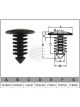 Jaylec Pack 100 Automotive Fastener Universal Black Plastic