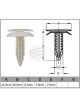 Jaylec Pack 100 Automotive Fastener Universal White Plastic