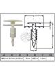Jaylec Pack 100 Automotive Fastener Universal White Plastic