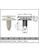 Jaylec Pack 100 Automotive Fastener Universal White Plastic