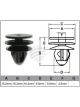 Jaylec Pack 100 Automotive Fastener Universal Black Plastic
