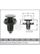 Jaylec Pack 10 Automotive Fastener Mitsubishi Black Plastic