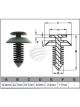 Jaylec Pack 10 Automotive Fastener Universal Black Plastic