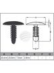 Jaylec Pack 10 Automotive Fastener Universal Black Plastic