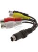 Jaylec 100mm Rca Adaptor Harness Cable w/ 4 Pin Din Male Plug To 4X Rca