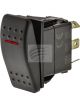 Jaylec Switch Rocker Sealed Mom On/Off 12/24V 20A @ 12V Red LED