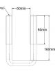 ARK U-Bolt 50mm For 50mm Square Axle 160mm Long with Nyloc Nuts Galvanised
