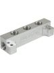 Proflow Fuel Block Log -06AN Side Ports & 3 x -06AN Ports, Silv