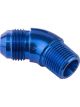 Proflow 45 Degree 1/2in. NPT To Male -10AN Flare to NPT Adaptor, Bl