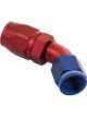 Proflow Fitting Hose End 45 Degree Full Flow -12AN, Blue/Red