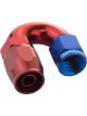 Proflow Fitting Hose End 180 Degree Full Flow -10AN, Blue/Red
