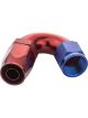 Proflow Fitting Hose End 150 Degree Full Flow -10AN, Blue/Red