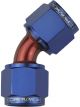 Proflow 45 Degree Female Flare Union Swivel Hose End -04AN, Blue
