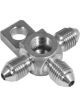 Proflow Stainless Steel Hose End Tee Block -03AN w/Mount Tab 1/8in.