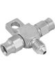 Proflow Stainless Steel Brake Adaptor Tee Block -03AN To 2 x -03