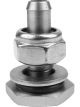Proflow Vacuum Hose End, Soft Mount, Stainless Steel 1.3 in. Length