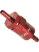 Proflow Billet Inline Aluminium Fuel Filter 3/8in. Barb Red 30 Mic