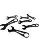 Proflow Wrench Spanner Set AN, Billet Aluminium Black Anodised, 7