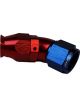 Proflow 45 Degree Fitting Hose End AN8 Suit PTFE Hose, Red/Blue