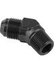 Proflow Male Adaptor -03AN 45 Degree To 1/8in. NPT, Black
