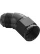 Proflow 45 Degree Full Flow Adaptor Male To Female -06AN, Black
