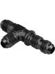 Proflow Fitting, Adaptor -08AN Flare Bulkhead Run Tee, Black