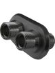 Proflow Firewall Bulkhead Aluminium 2 Port #10, #10 Inline, Blac