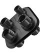 Proflow Firewall Bulkhead Aluminium 4 Port #6, #10 Inline, Black