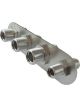 Proflow Firewall Bulkhead Aluminium 4 Port #10, #10 Inline, Polish