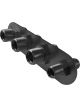 Proflow Firewall Bulkhead Aluminium 4 Port #10, #10 Inline, Blac