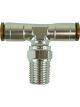 Proflow Fitting, Push Release Tee 1/4in. Tube To 1/4in. NPT, Silver