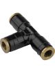 Proflow Fitting, Push Release Tee 3/16in. Tube, Black
