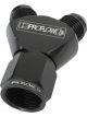 Proflow Y-Block -12AN Female Swivel To Dual -08AN Male, Black