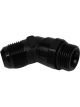 Proflow Adaptor Male -06AN 45 Degree To -06AN Thread Swivel, Black