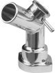 Proflow Water Neck, Billet Aluminium, Silver Anodised, 45 Degree,