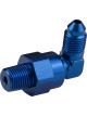 Proflow Adaptor Male -06AN 90 Degree To 1/8in. NPT Swivel, Blue