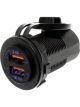 Hulk 4x4 Dual USB Socket Port A- 5V 2.4A Port B- Qc3.0 3.6-12V 18W Blue