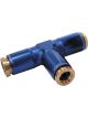 Aeroflow 3/16 Inch Nylon Quick Release Tee Fitting Blue