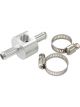 Aeroflow Inline 3/8 Inch Barb Adapter With 1/8 Inch Port Silver