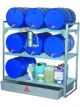 Alemlube Drum Spill Contain Rack 6 x 60 Litres. Corrosion Resistant