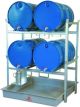 Alemlube Drum Spill Contain Rack 4 x 205 Litres. Corrosion Resistant