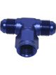 Aeroflow AN Tee Female Swivel On Side -8AN Blue