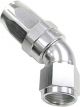 Aeroflow 150 Taper Full Flow Swivel 45 Degree Hose End -4AN Silver