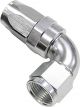Aeroflow 150 Taper Full Flow Swivel 90 Degree Hose End -10AN Silver