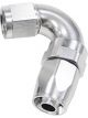 Aeroflow 150 Taper Full Flow Swivel 120 Degree Hose End -4AN Silver